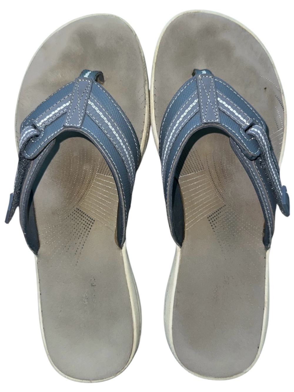 Clark’s Cloudsteppers Cushion Soft Light Blue & Grey Sandals Size 9